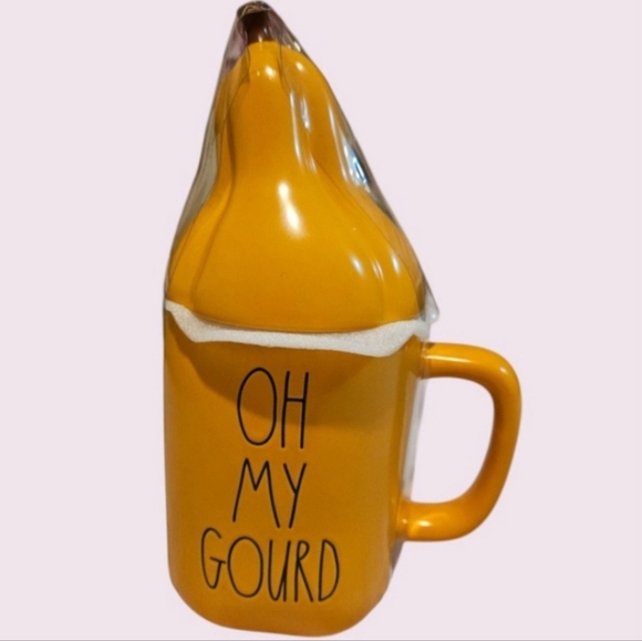 Rae Dunn Oh My Gourd Autumn Fall Coffee Mug & Lid topper New - Picture 1 of 8